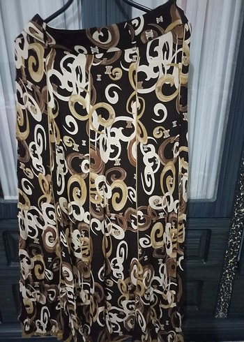 Kahverengi Desenli Uzun Bohem Etek - Görsel 6