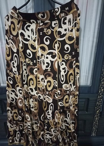 Kahverengi Desenli Uzun Bohem Etek - Görsel 5