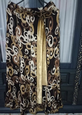 Kahverengi Desenli Uzun Bohem Etek - Görsel 2