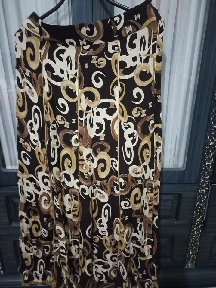 Kahverengi Desenli Uzun Bohem Etek - Görsel 5