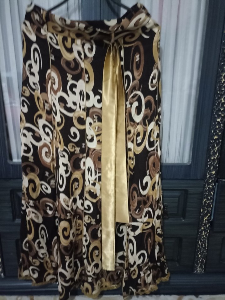 Kahverengi Desenli Uzun Bohem Etek - Görsel 2