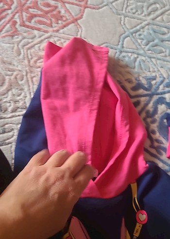 Kız Çocuk Çok Renkli Kapüşonlu Elbise - Görsel 5