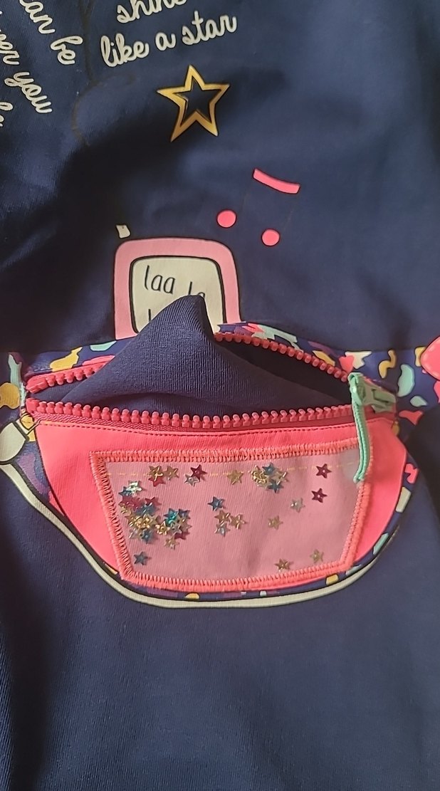 Kız Çocuk Çok Renkli Kapüşonlu Elbise - Görsel 3