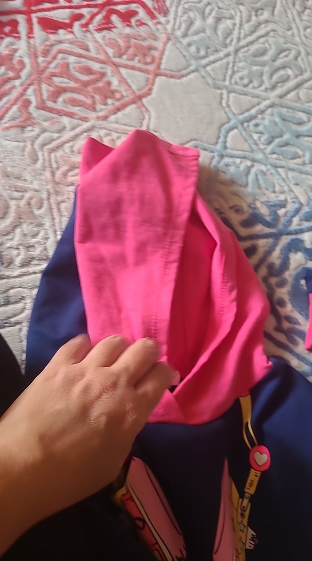 Kız Çocuk Çok Renkli Kapüşonlu Elbise - Görsel 5