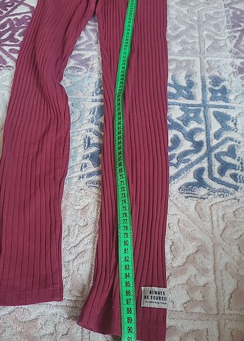 Bordo Piliseli Kız Tayt - Görsel 3