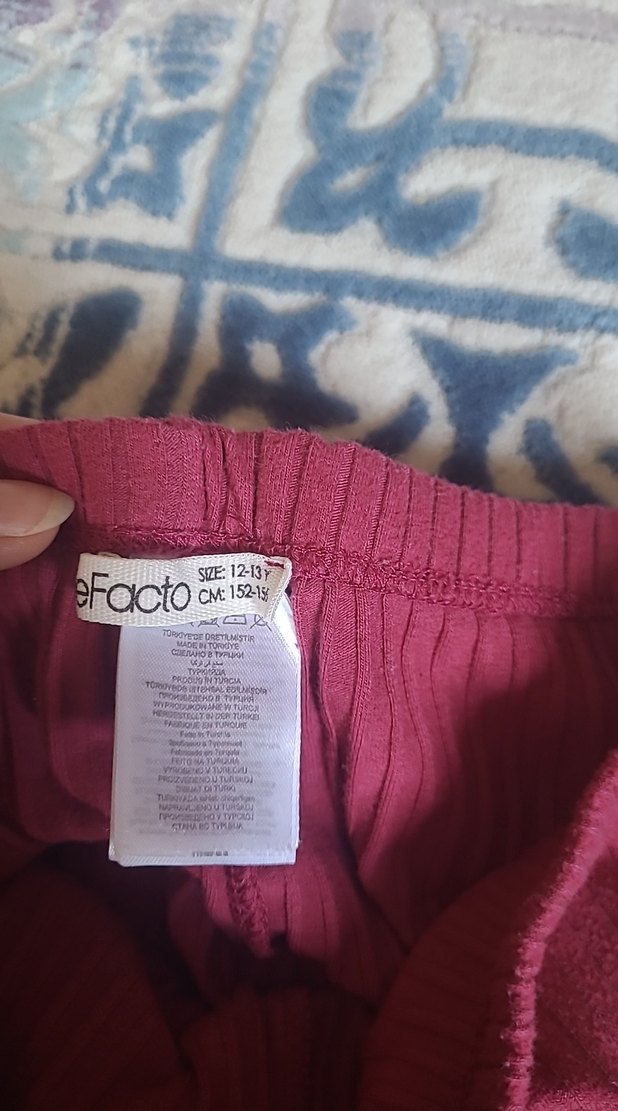 Bordo Piliseli Kız Tayt - Görsel 4