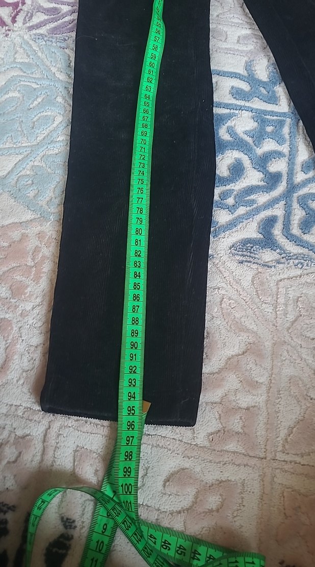 Siyah kız çocuk Süet Kadife tayt - Görsel 2