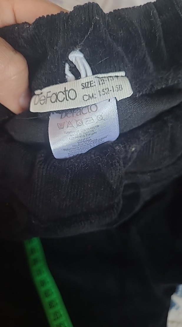 Siyah kız çocuk Süet Kadife tayt - Görsel 3