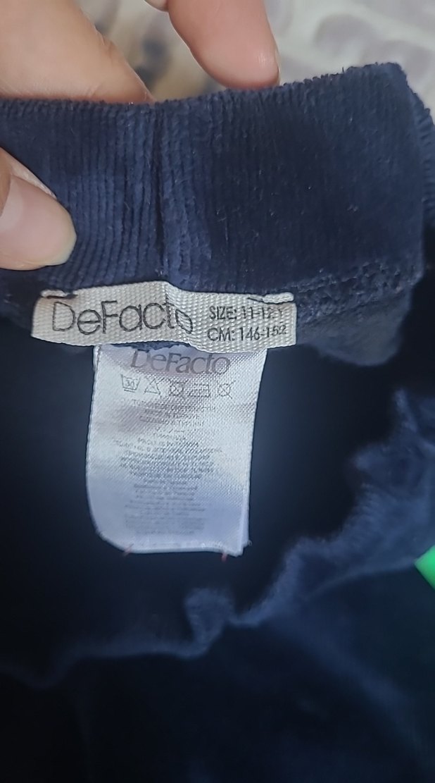 Kız çocuk Lacivert kadife Pantolon - Görsel 5