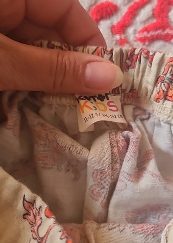 Bej Çiçek Desenli Uzun Bohem pantolon - Görsel 5