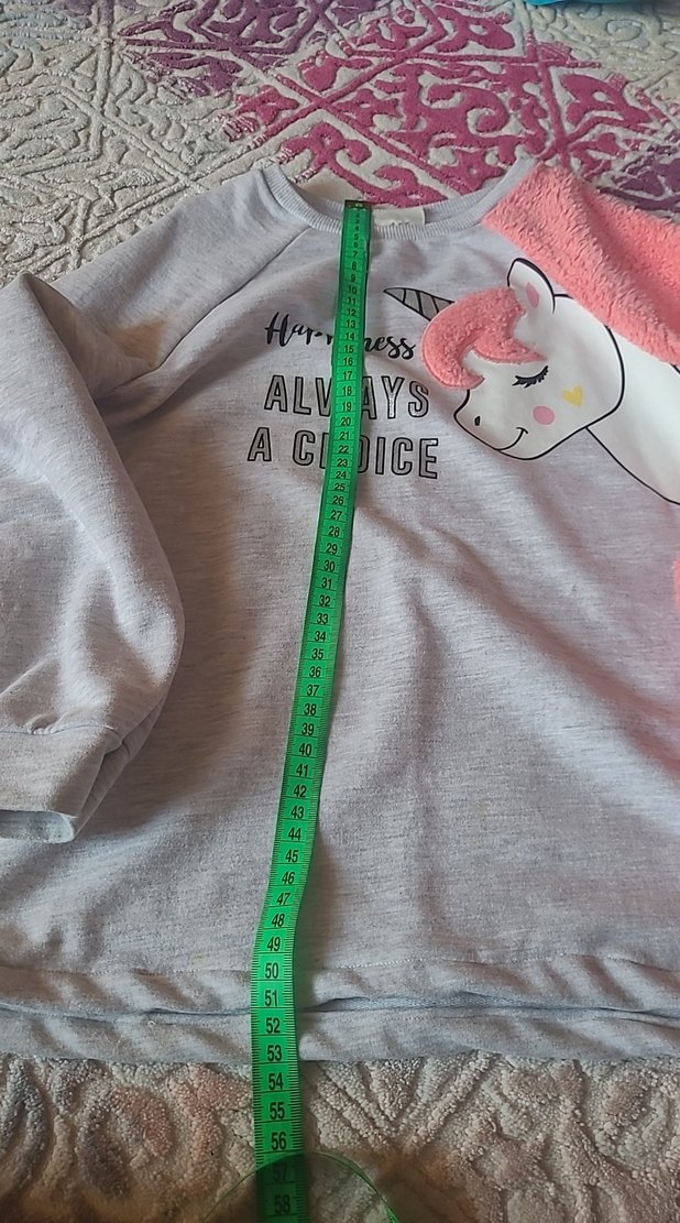 Kız Çocuk Gri Uzun Kollu elbise - Görsel 2