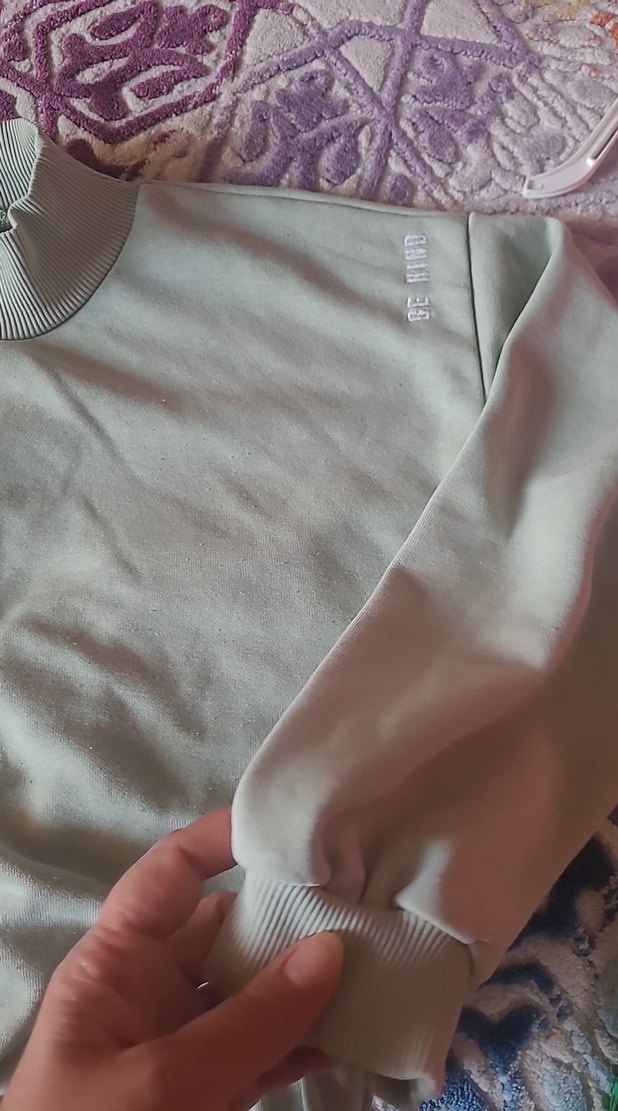 Açık yeşili Uzun Kollu Rahat Kız çocuk eşofman Takımı - Görsel 3