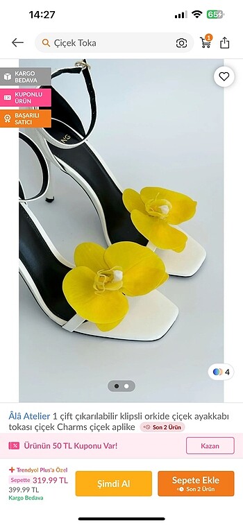 s Beden Çiçekli toka