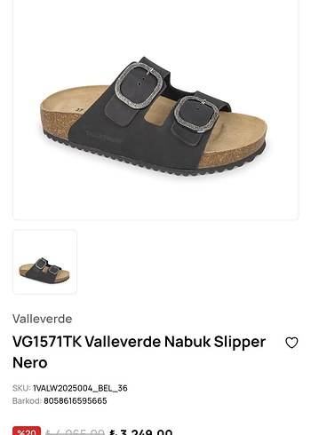 Valleverde Siyah Nubuk Kadın Terlik