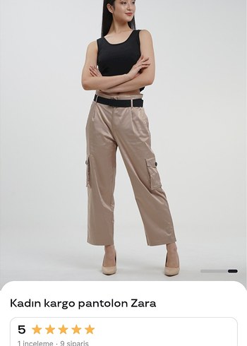 Zara Bej Kadın Kargo Pantolon