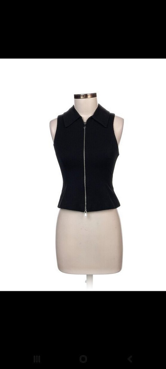 Zara marka siyah renk fermuarlı yelek - Görsel 2