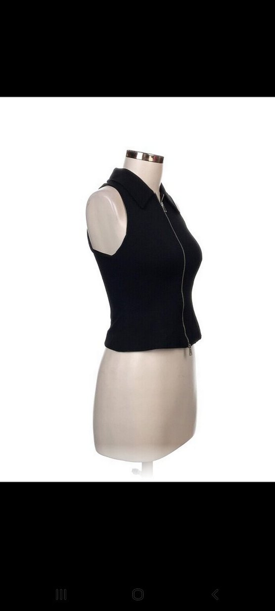 Zara marka siyah renk fermuarlı yelek - Görsel 3