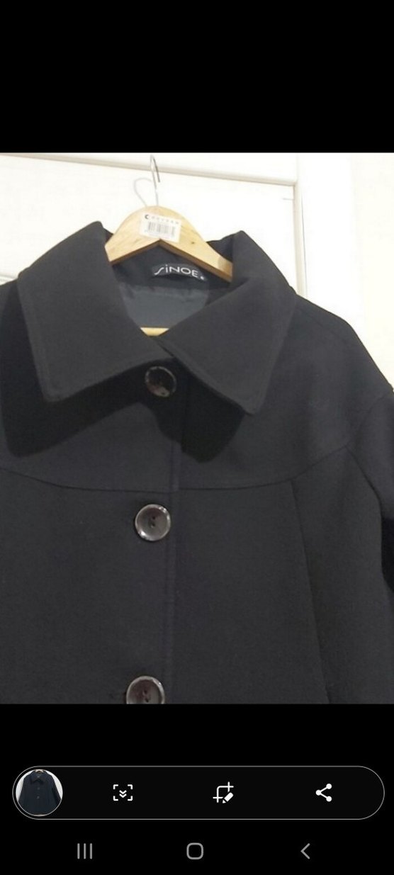 Siyah renk kaşe kısa kaban - Görsel 2