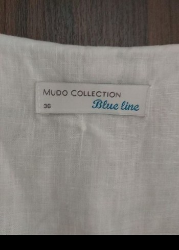 Beyaz Keten Midi Elbise, Fırfırlı, Kolsuz - Görsel 3