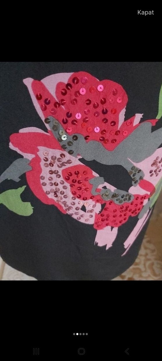 Rene Derhy marka siyah çiçekli elbise - Görsel 2