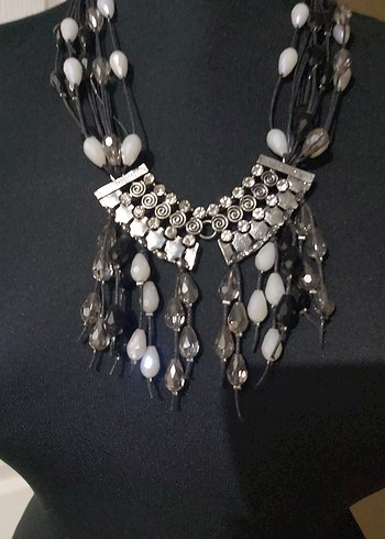 Taşlı Özel Tasarım Etnik Kolye - Görsel 2