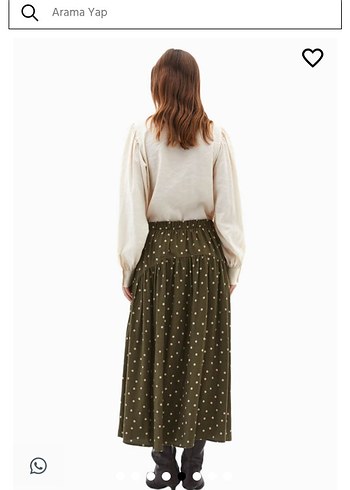 Oxxo marka puantiyeli haki renk etek - Görsel 4