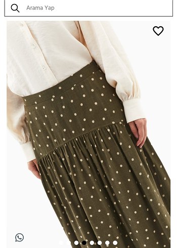 Oxxo marka puantiyeli haki renk etek - Görsel 3