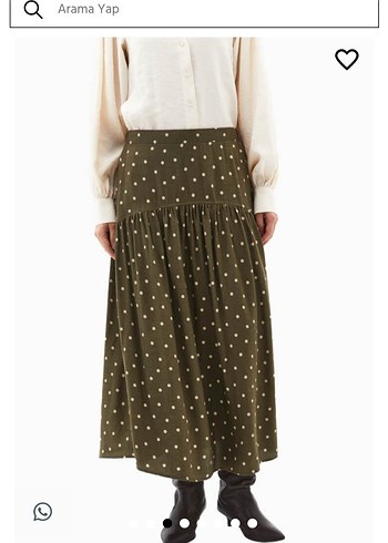 Oxxo marka puantiyeli haki renk etek - Görsel 2