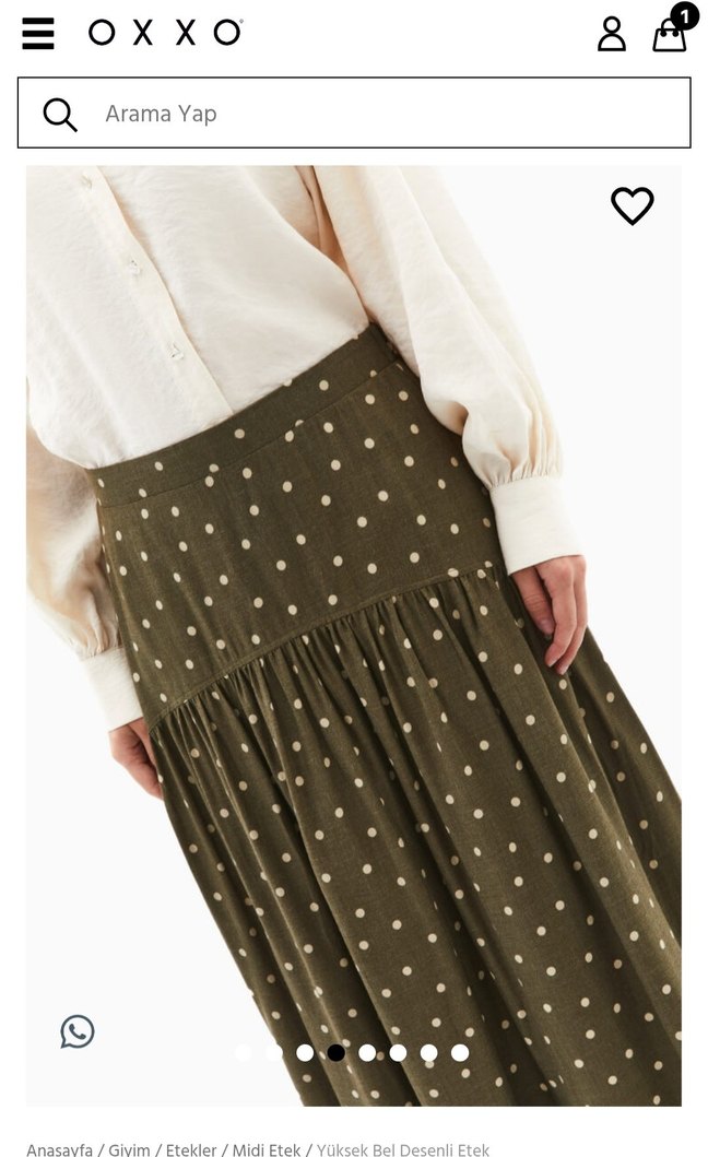 Oxxo marka puantiyeli haki renk etek - Görsel 3