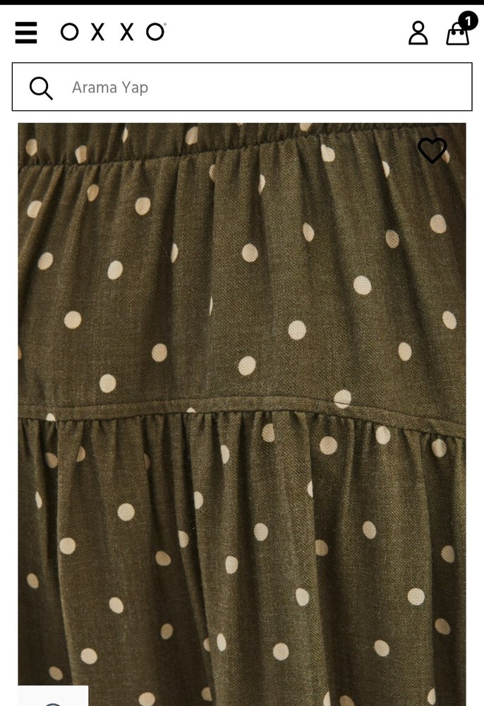 Oxxo marka puantiyeli haki renk etek - Görsel 5