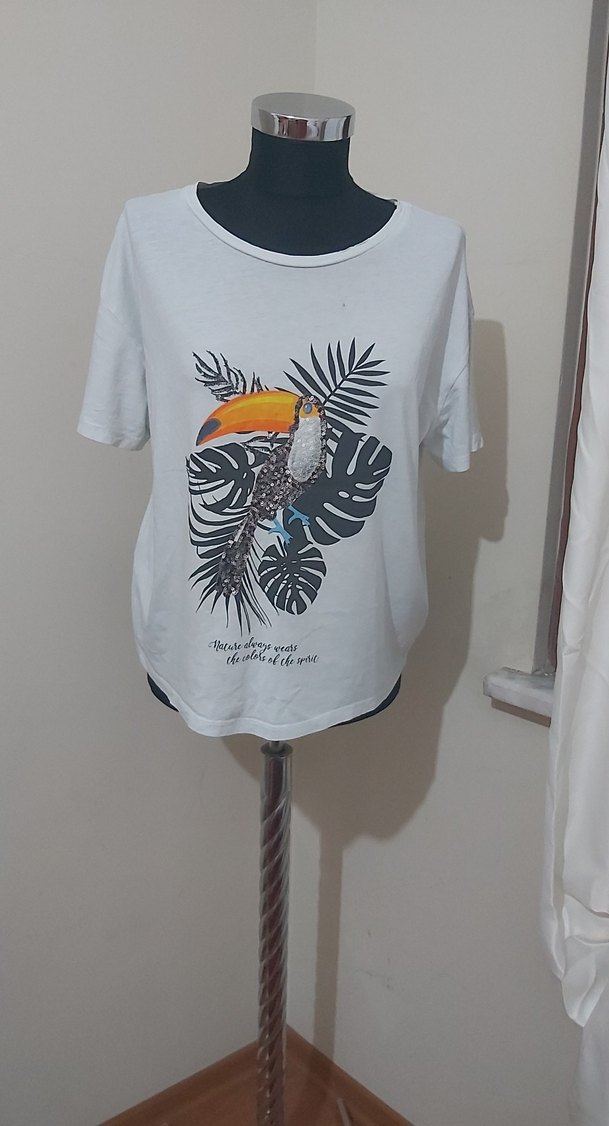 LC Waikiki marka pul payetli kadın Kısa Kollu Tişört - Görsel 2