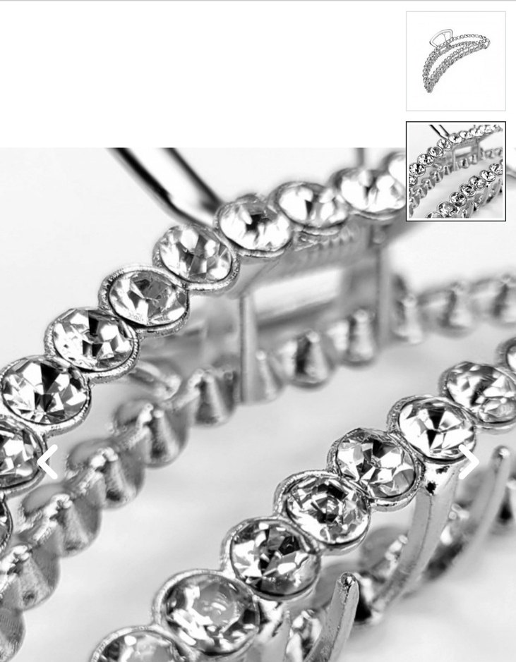 Parlak Taş Detaylı Gümüş Rengi Çelik Kelebek Saç Tokası - Görsel 3