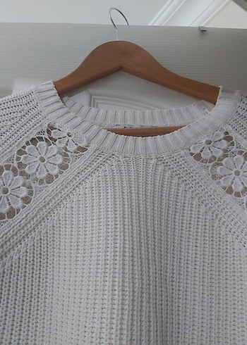 Colins marka Kadın Beyaz Örgü Crew Neck Kazak - Görsel 4