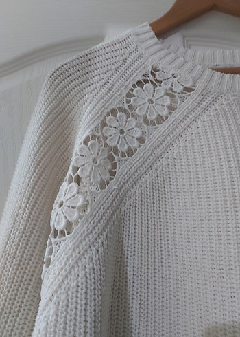 Colins marka Kadın Beyaz Örgü Crew Neck Kazak - Görsel 3