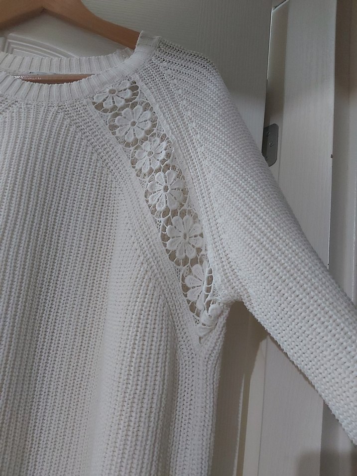 Colins marka Kadın Beyaz Örgü Crew Neck Kazak - Görsel 5