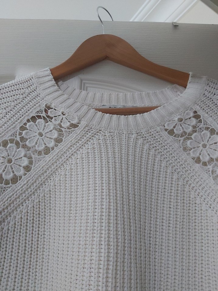 Colins marka Kadın Beyaz Örgü Crew Neck Kazak - Görsel 4