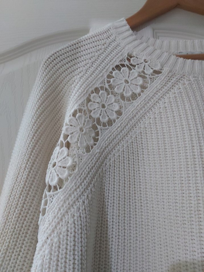 Colins marka Kadın Beyaz Örgü Crew Neck Kazak - Görsel 3