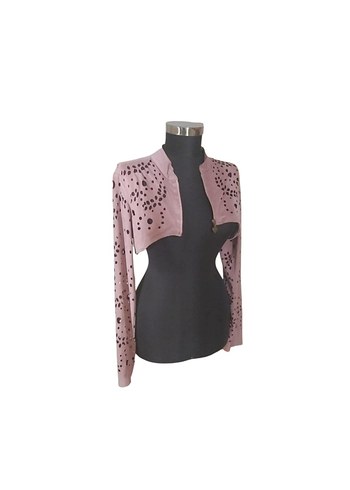 Pembe Özel Tasarım Uzun Kollu Bolero