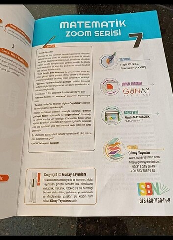 Matematik soru Bankası günay yayınları  - Görsel 2