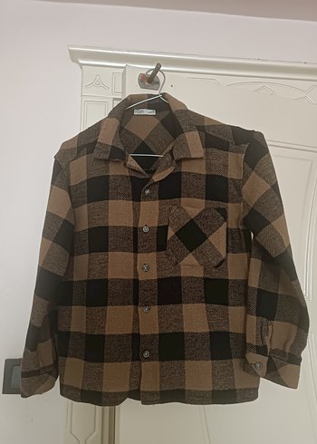 Düğmeli Kahverengi Uzun Kollu Gömlek - Görsel 12