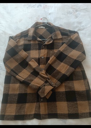 Düğmeli Kahverengi Uzun Kollu Gömlek - Görsel 7