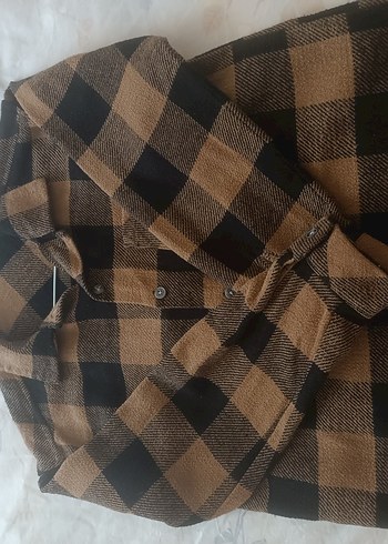 Düğmeli Kahverengi Uzun Kollu Gömlek - Görsel 10