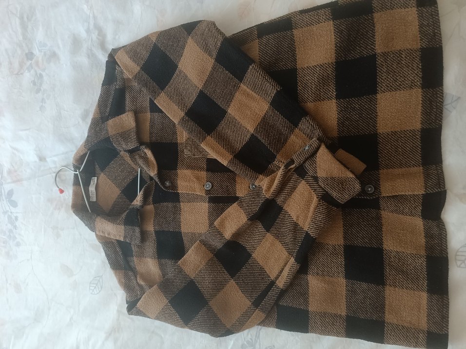 Düğmeli Kahverengi Uzun Kollu Gömlek - Görsel 3