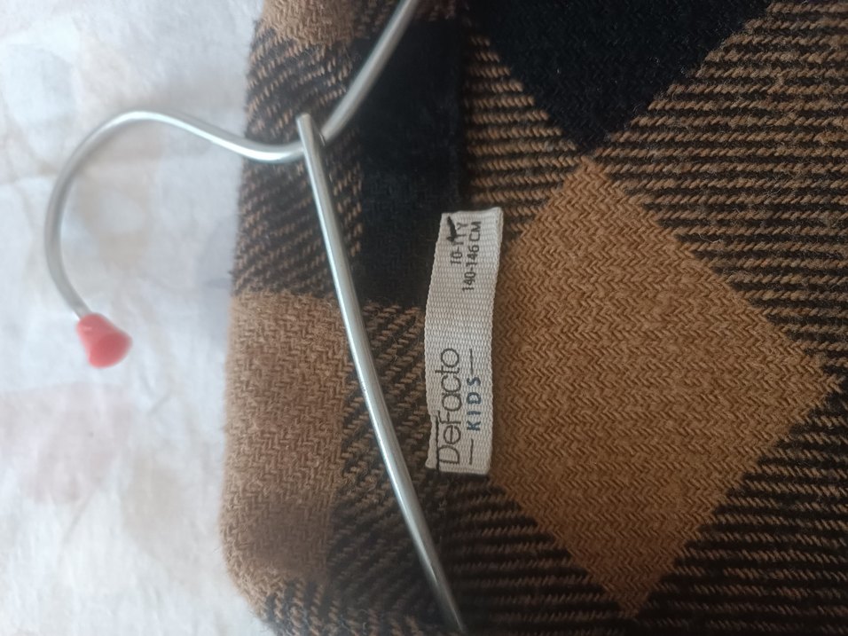 Düğmeli Kahverengi Uzun Kollu Gömlek - Görsel 5