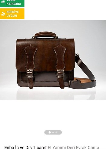 Kahverengi Omuz Çantası, Tokalı, Vintage hakiki kösele - Görsel 5