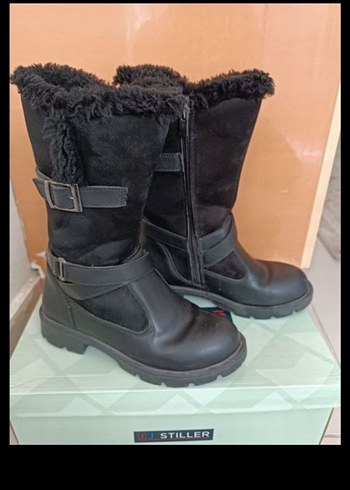 Siyah Süet Kürklü Kız Botları - Görsel 5