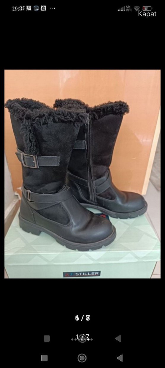 Siyah Süet Kürklü Kız Botları - Görsel 5