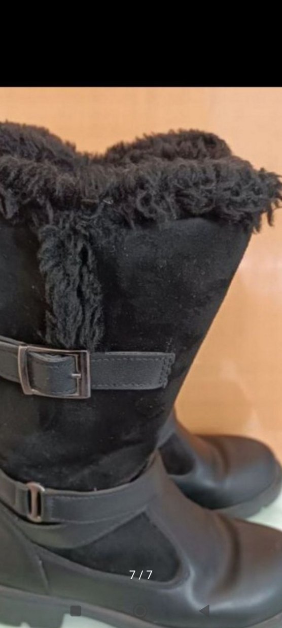 Siyah Süet Kürklü Kız Botları - Görsel 2