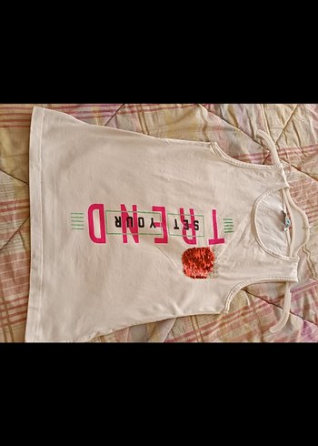 Kız Çocuk Beyaz Kolsuz Tişört - Görsel 7