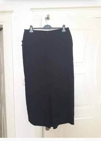 Siyah Uzun Kadın Etek Kemerli - Görsel 3